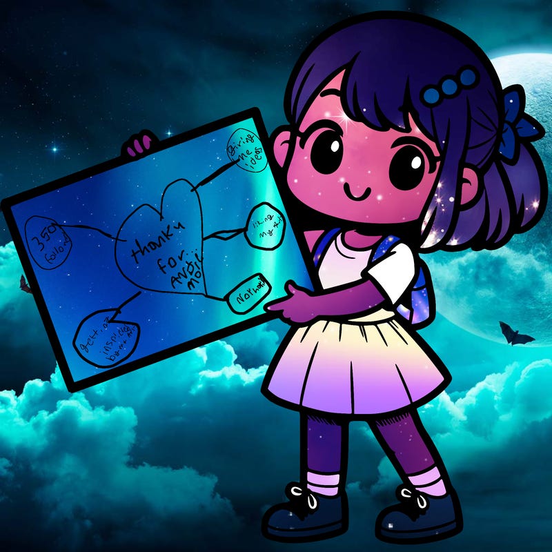 girl holding a big sign