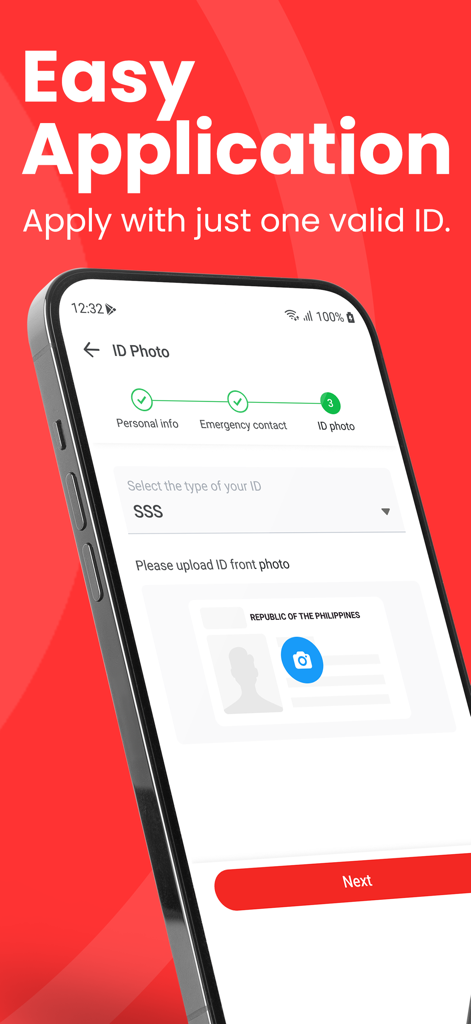 Akulaku PayLater app screen showing the easy application process with one valid ID