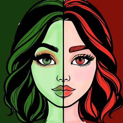 realistic girl split half