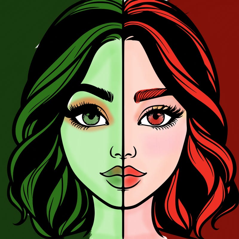 realistic girl split half