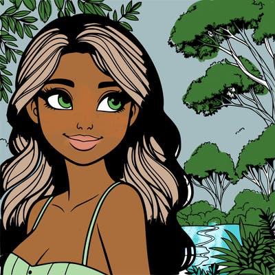 woman in realistic nature