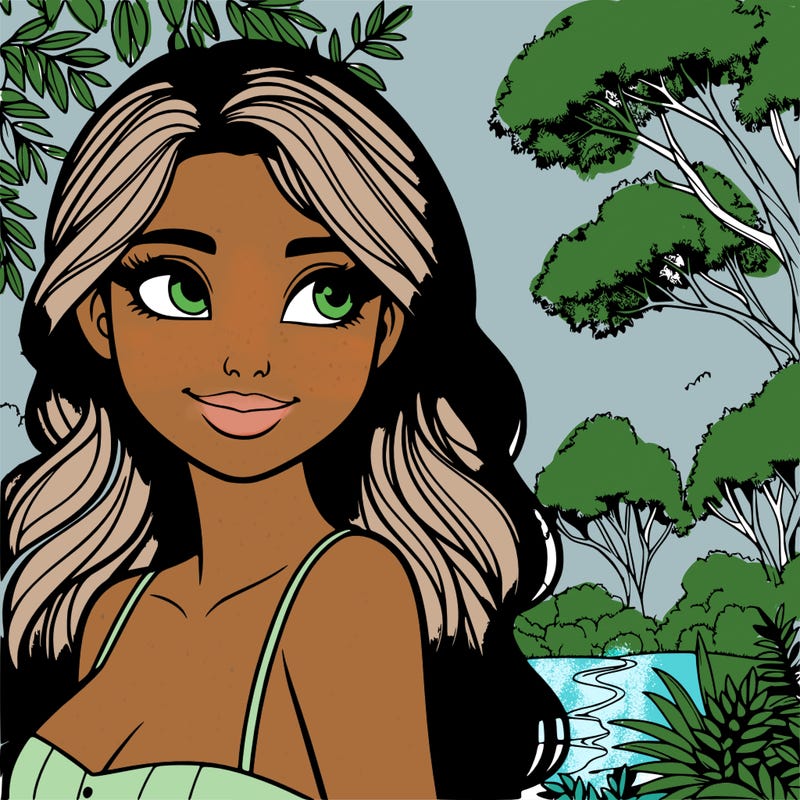 woman in realistic nature