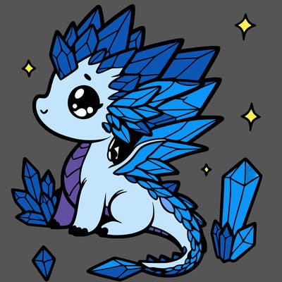 little cute crystal dragon