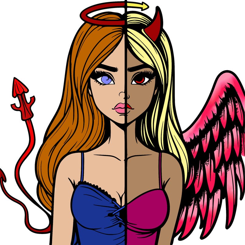 devil vs angel realistic girl