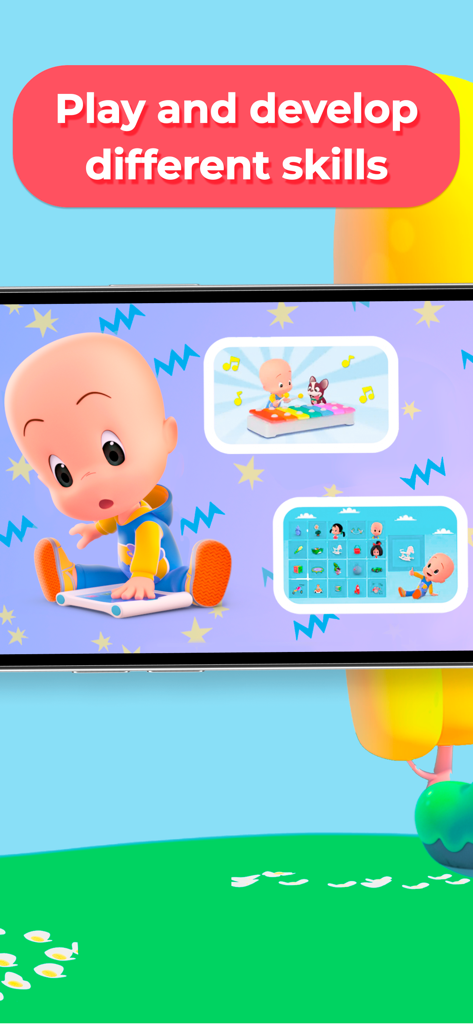 Cuquin Playtime with Cleo 2+ - Cuquin character showing educational games for kids to develop skills