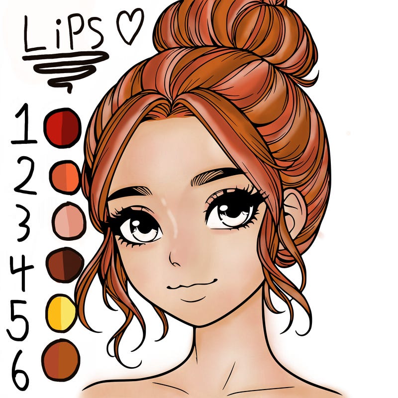 realistic pretty girl with hair in bun