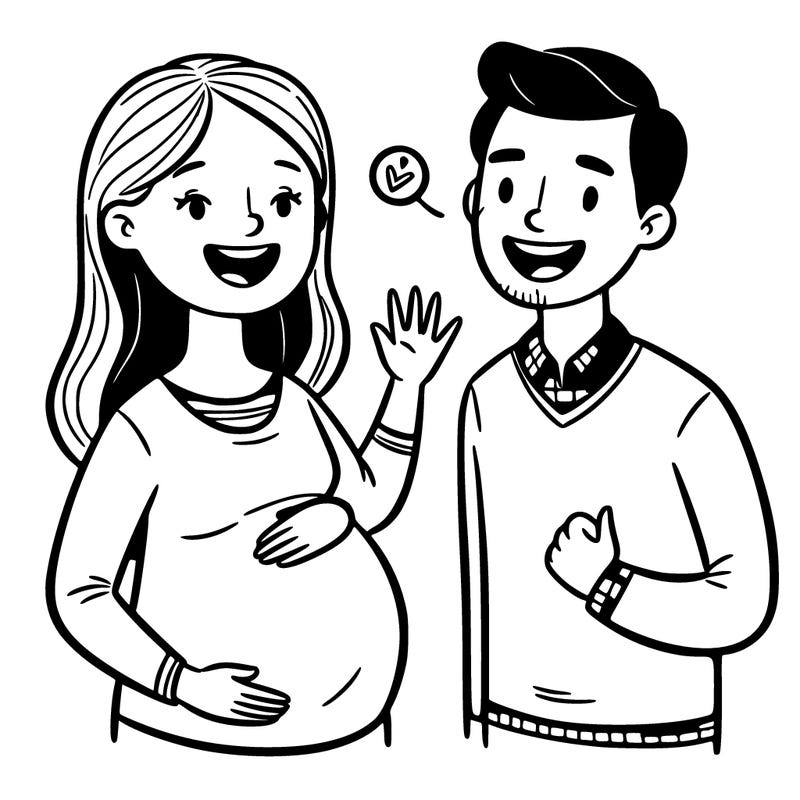 happy pregnant mother with husband