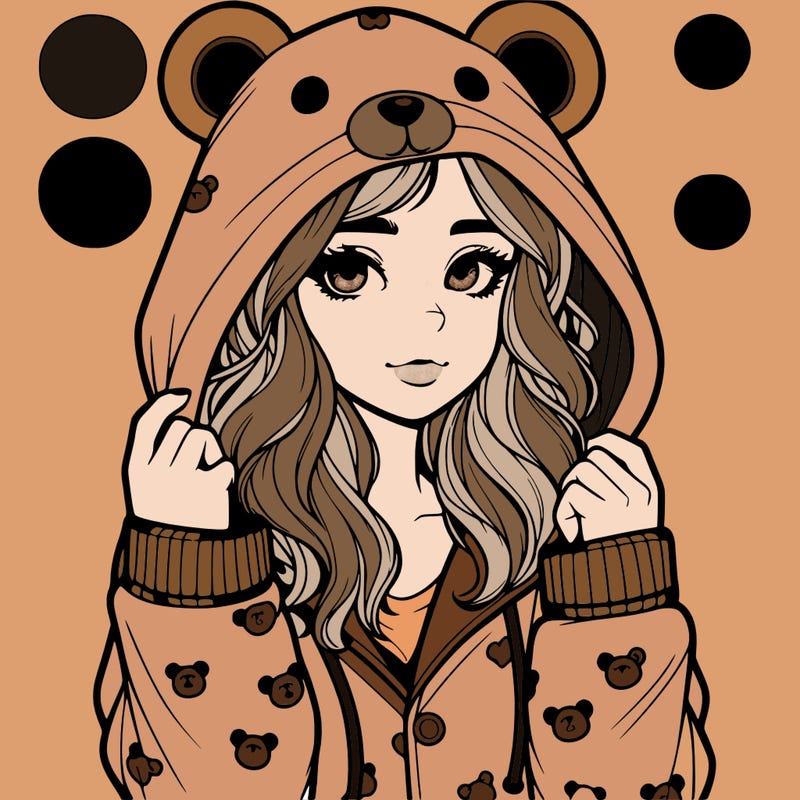 realistic girl in a animal pjs hoodie