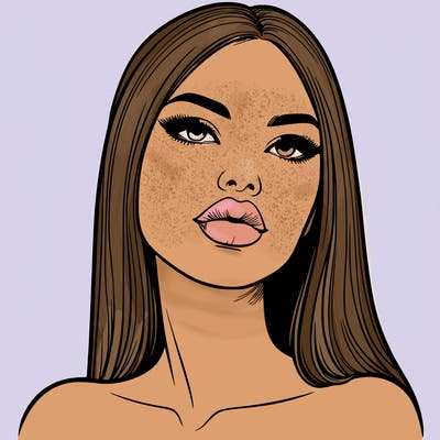 realistic woman with full lips