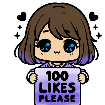 cute girl holding a sign saying 100 likes please