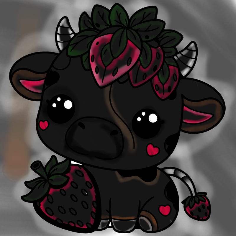 cute strawberry cow