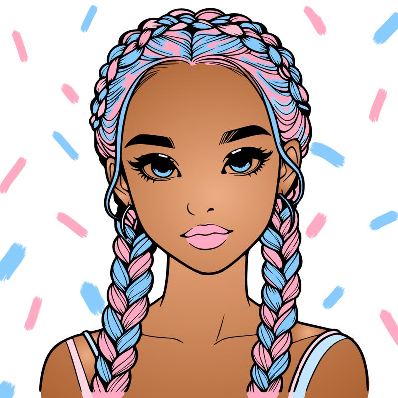 realistic girl with braids