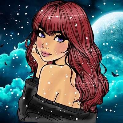 realistic girl with bangs looking over her shoulder