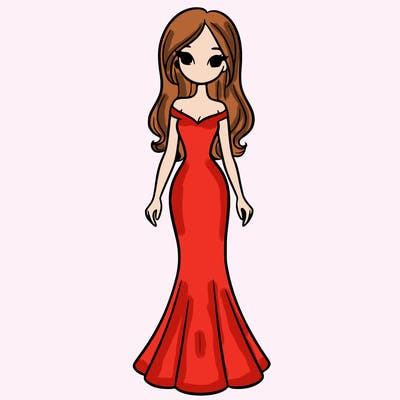 girl in long fitted dress