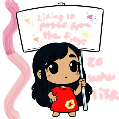 girl with blank sign