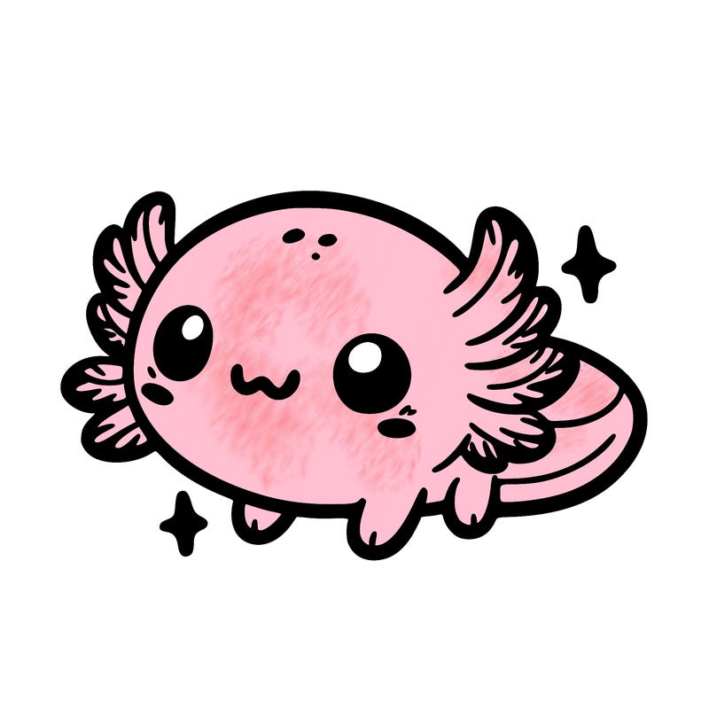 cute easy baby axolotl