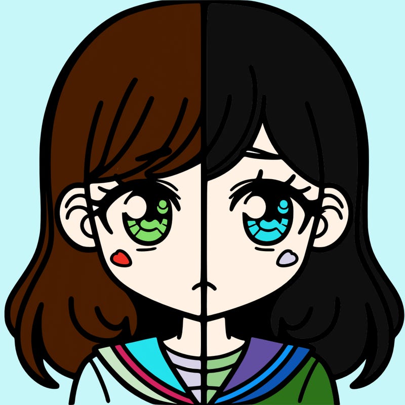 a split of a girl
