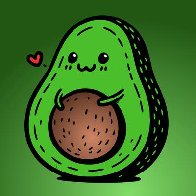 an avocado hugging an avocado