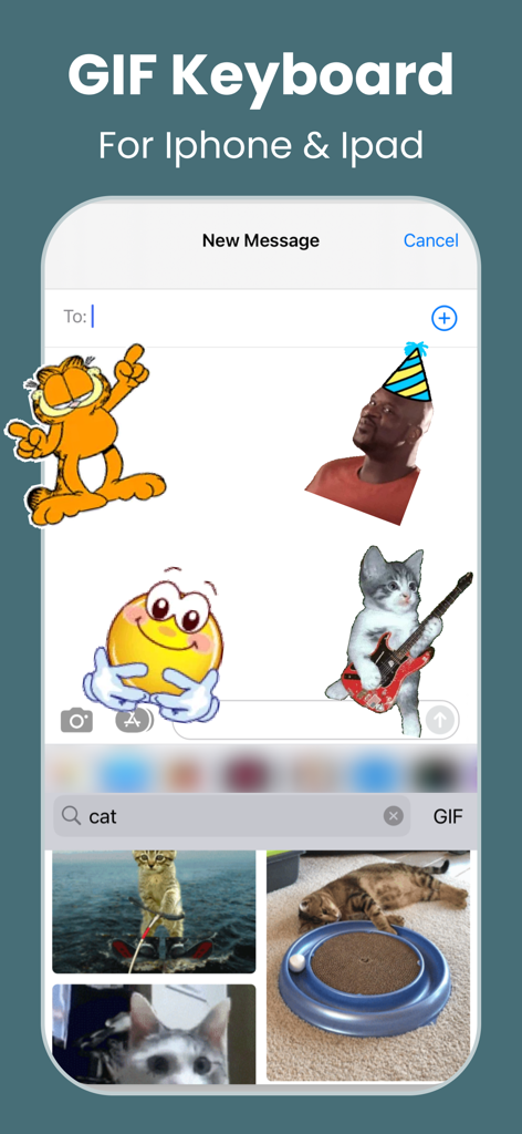 GIF Maker - Turn Video to GIFs - Interface de teclado GIF para iPhone e iPad com adesivos e pesquisa de memes
