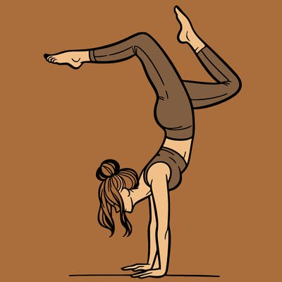 a woman doing a handstand