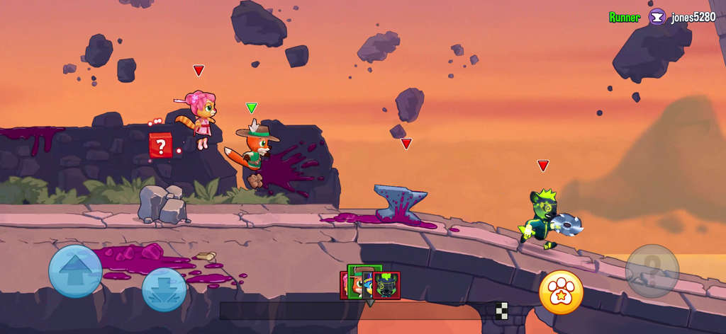 Personajes animales corriendo en una partida de Fun Run 4