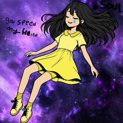 realistic girl floating