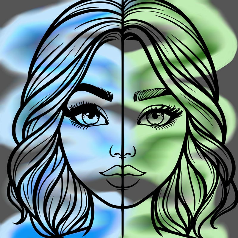 realistic girl split half