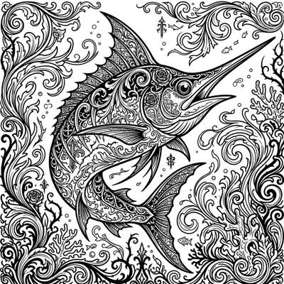 Explore the profound beauty of the ocean with this stunning Gothic Pelagic Fish coloring page. Its intricate patterns and mysterious deep-sea theme offer a unique and engaging artistic challenge for all ages.