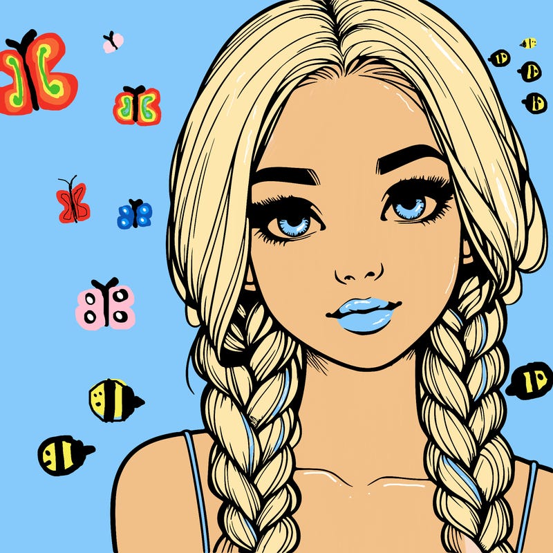 realistic girl with braids