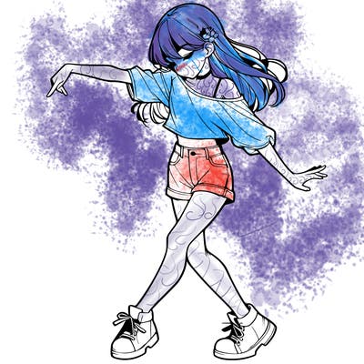 realistic girl danceing