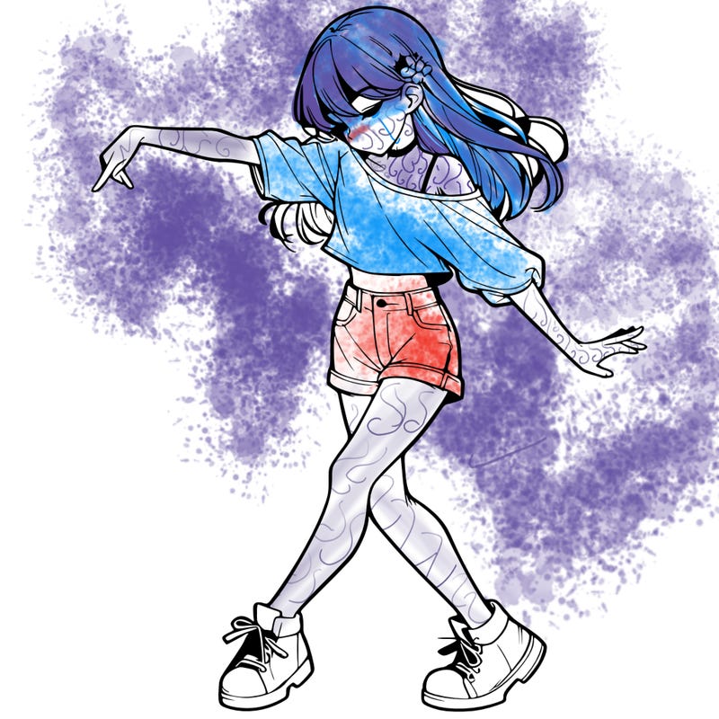 realistic girl danceing