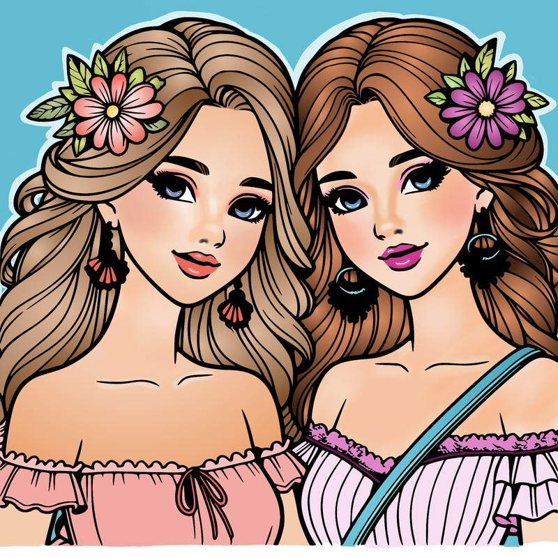 beautiful sisters realistic