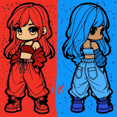 girl in crop top and baggy pants