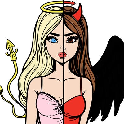 devil vs angel realistic girl