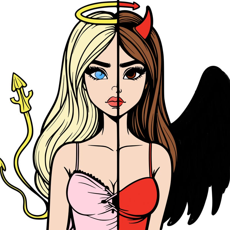 devil vs angel realistic girl