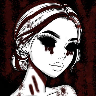 realistic girl with lashes