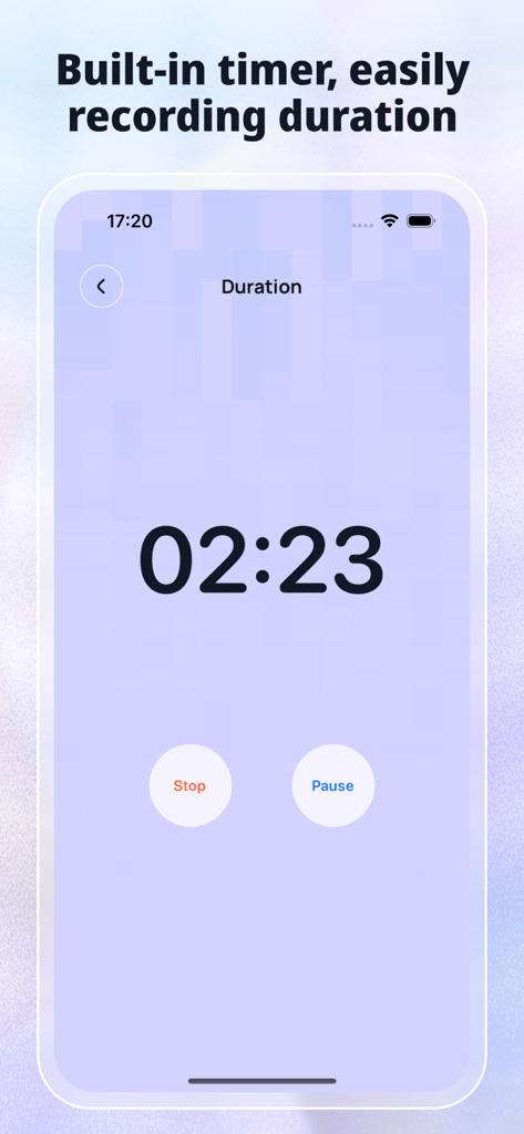 Aphrodite-Sex Tracker&Calendar - Aphroditeアプリのインターフェース。活動期間の記録用タイマーが表示されています。