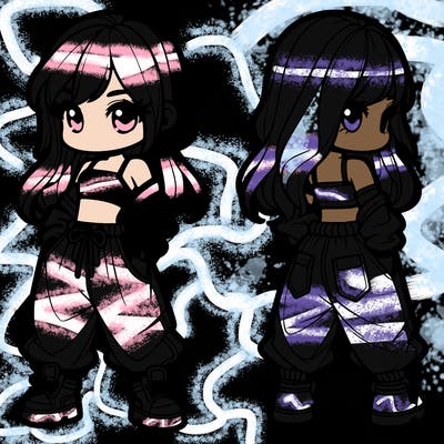 girl in crop top and baggy pants