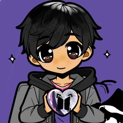 draw a easy anime boy holding a heart