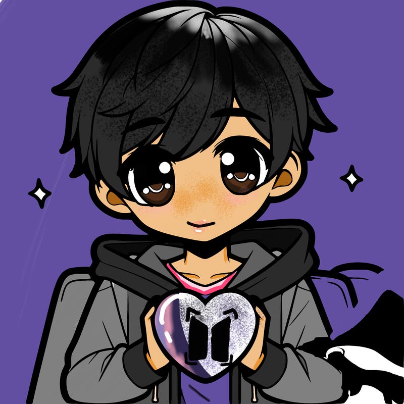 draw a easy anime boy holding a heart