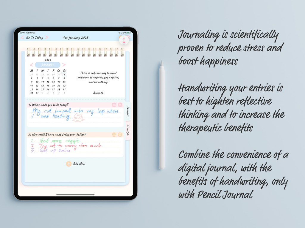 Pencil Journal | Your Aesthetic Handwriting Diary & Gratitude Journal