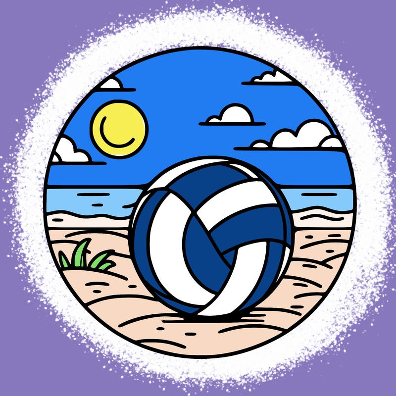 volleyball on a beach