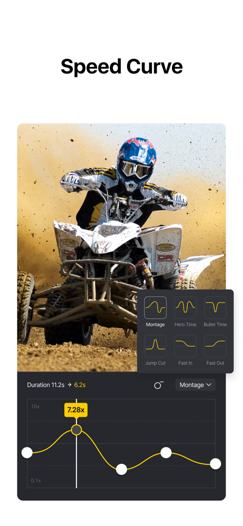 Interface de curva de velocidade do VN Editor de Vídeo com IA para remapeamento de tempo profissional em cenas de ação