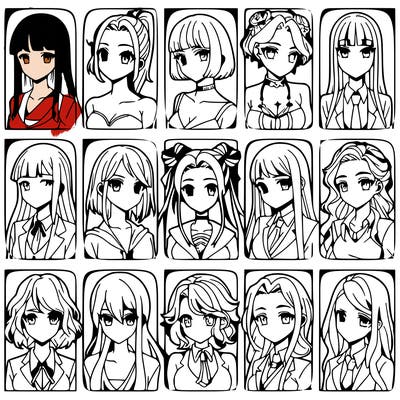 girls that look diffrent anime