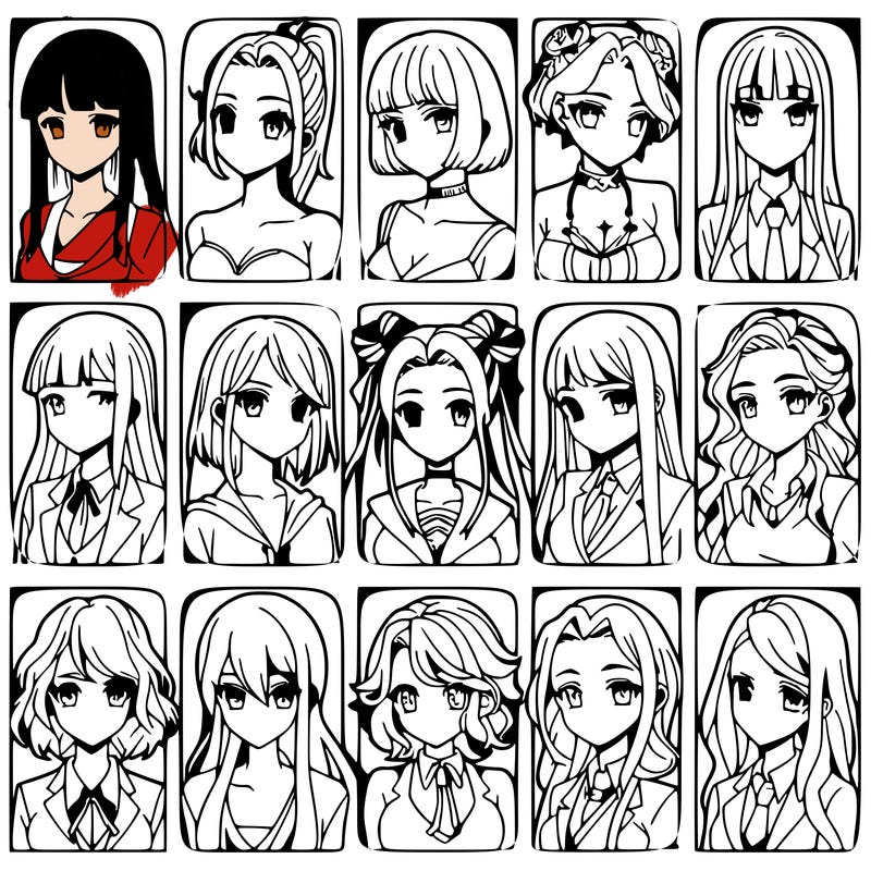 girls that look diffrent anime