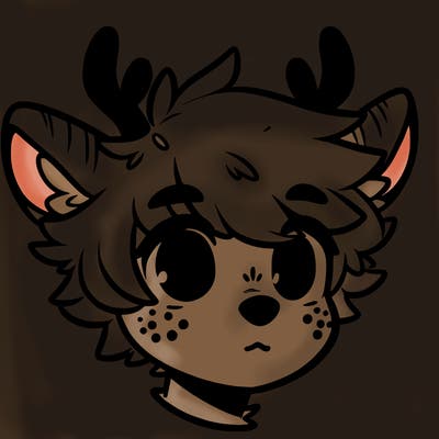 a humanoid deer with soft fluffy ears