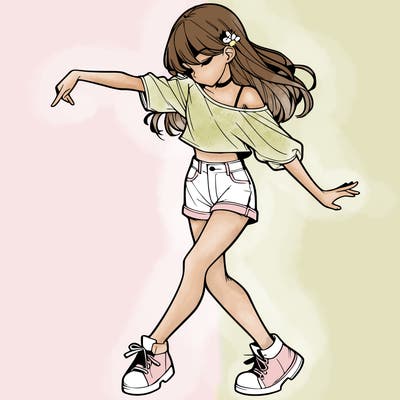 realistic girl danceing