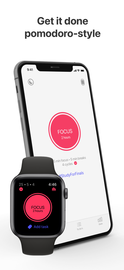Silo: Focus Timer - Silo Focus Timer app interface showing a 2-hour focus session on iPhone and Apple Watch