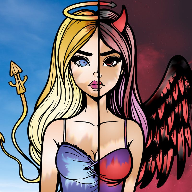 devil vs angel realistic girl