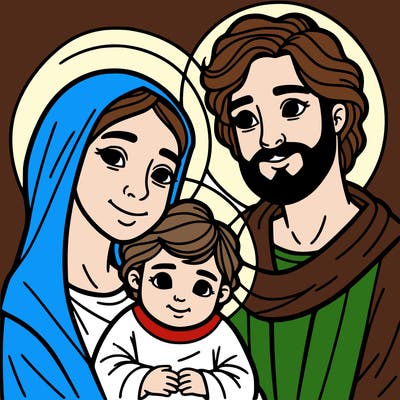 saint joseph, saint mary and jesus